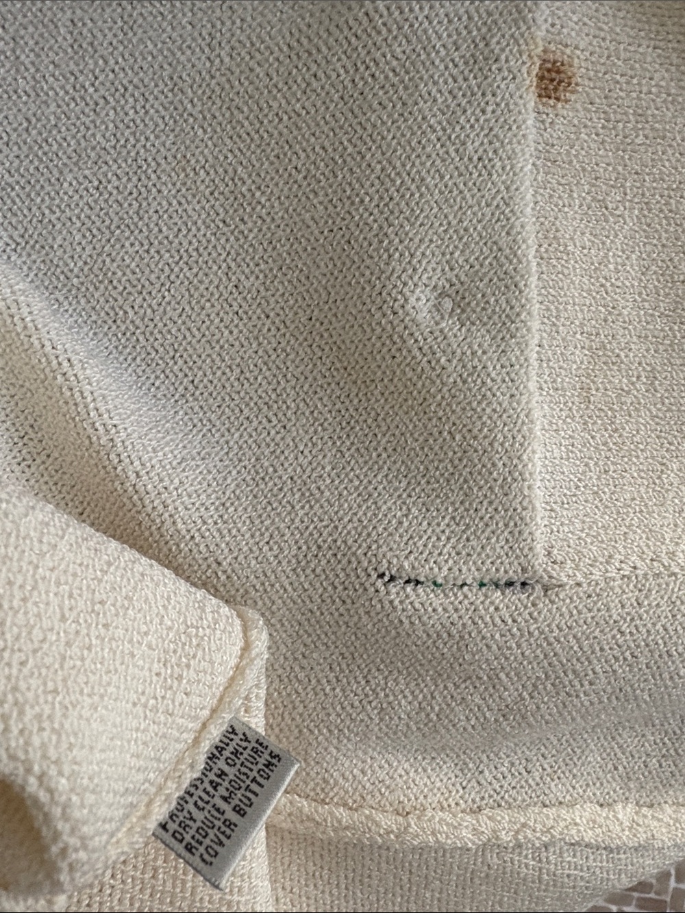 ST JOHN Cream Cardigan Sweater with Green & Black Trim - Picture 14 of 16